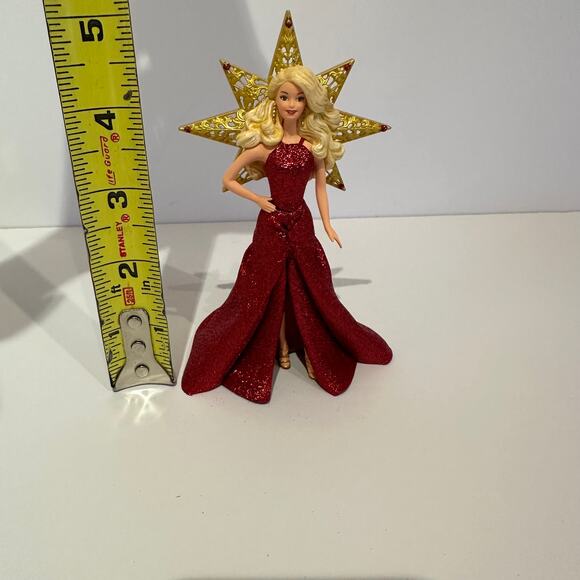 Holiday Barbie Ornament 2017 Hallmark Keepsake Collectible Christmas Tree Red - Picture 2 of 12
